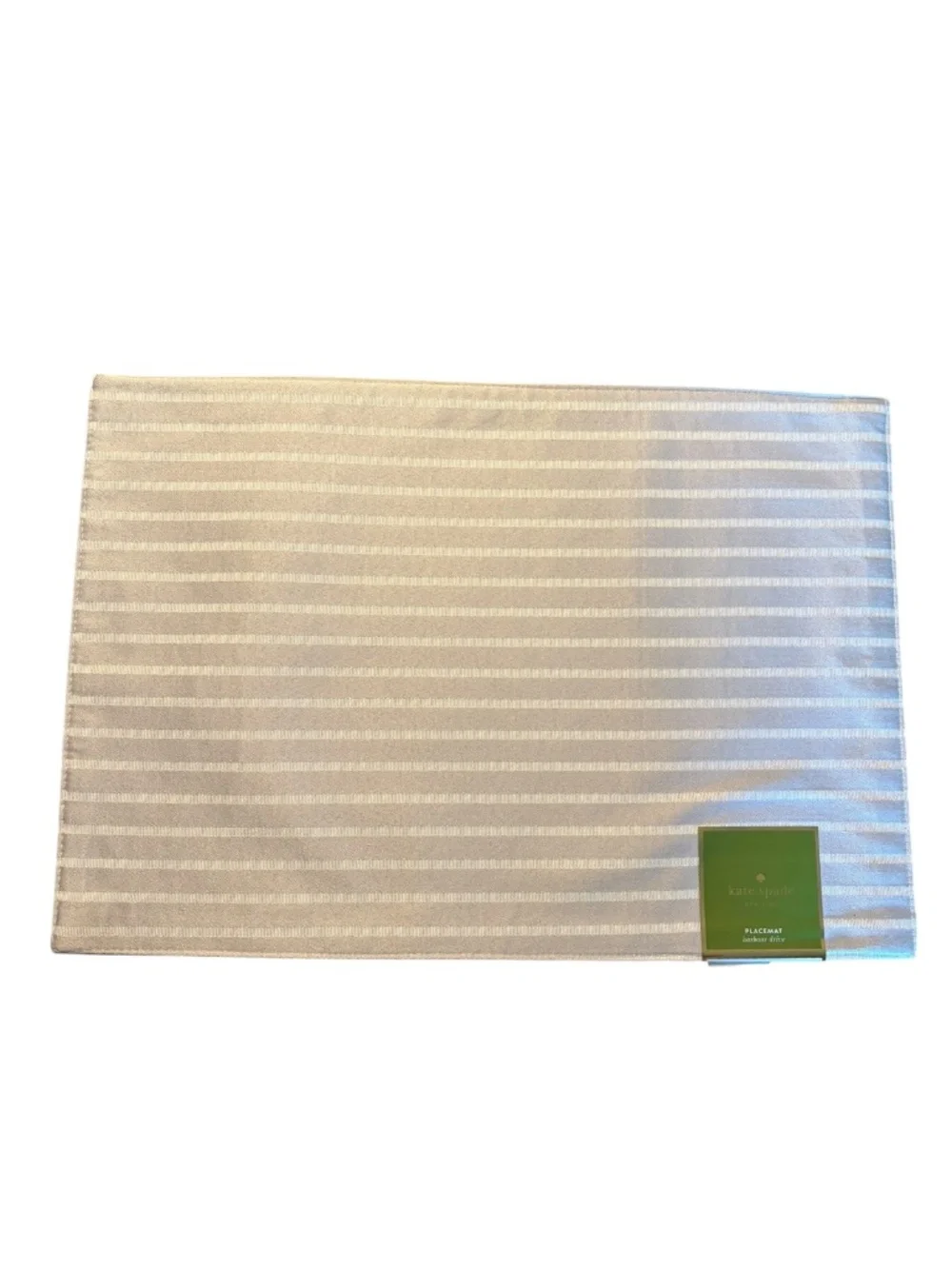 Kate Spade New York Harbour Drive Silver White Placemats Set of 8 NWT